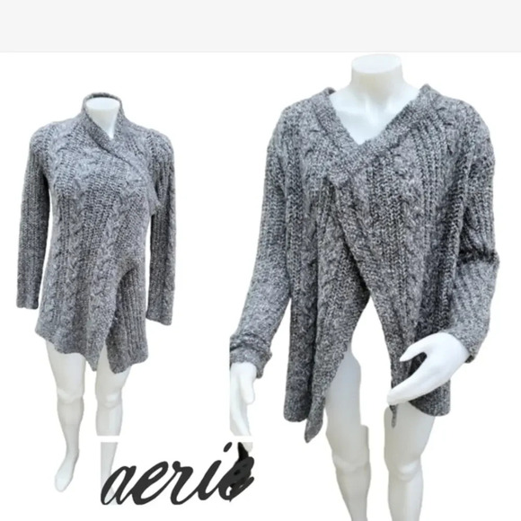 Aerie Gray asymmetrical.‎ cardigan S/P - Picture 1 of 11